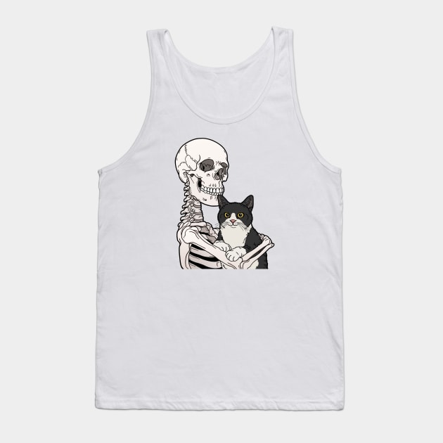 Tuxedo Cat Friend Tank Top by tiina menzel